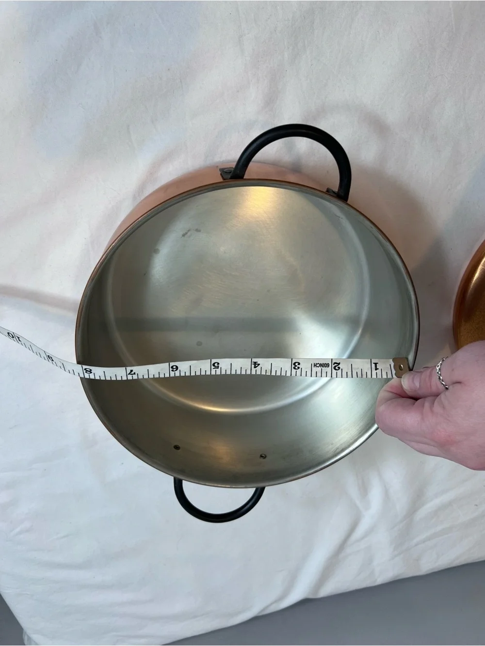 Coppercraft Guild 8” copper pot casserole server serving with a lid